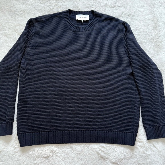FRAME men’snavy sweater wool/cotton size L Retail 320$